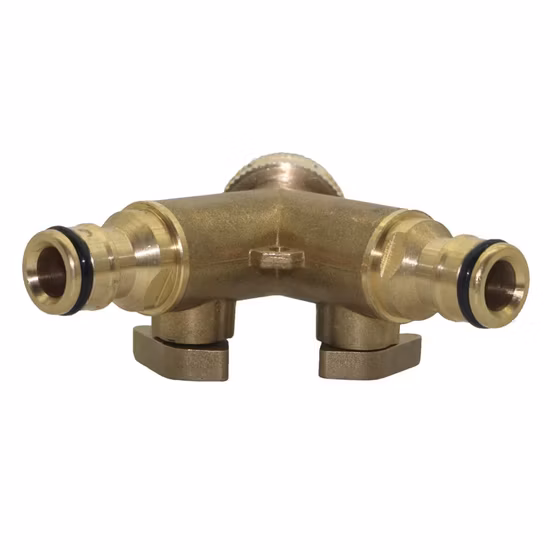 Двухсторонний латунный разветвитель садового шланга